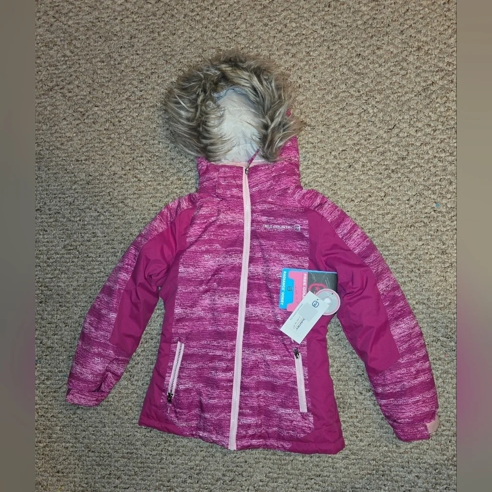 NWT Girls Free Country Pink Winter Jacket Size M 7/8